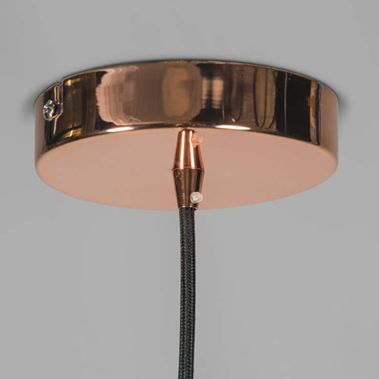 Art Deco hanging lamp copper with clear glass – Image 3