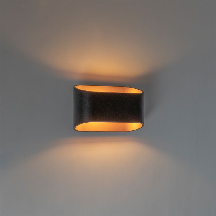 Design wall lamp black with gold – Image 3